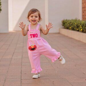 Elmo Overalls Sesame Street Jumpsuit Second Birthday Elmo Bodysuit clothes